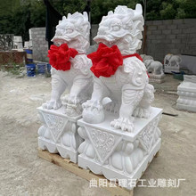 石雕麒麟一对汉白玉大型石麒麟公司工厂门前别墅庭院门口镇宅摆件