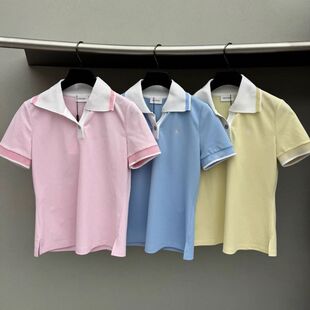 Golf women's 25 years spring and summer lapel half buckle short sleeve T-shirt outdoor sports breathable versatile top