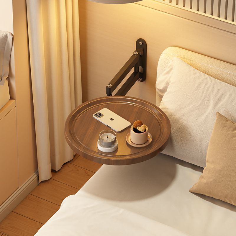 Bedroom Suspended Bedside Table Punched Small Storage Folding Bedside Storage Rack Side Table Suspended Wall Round Table