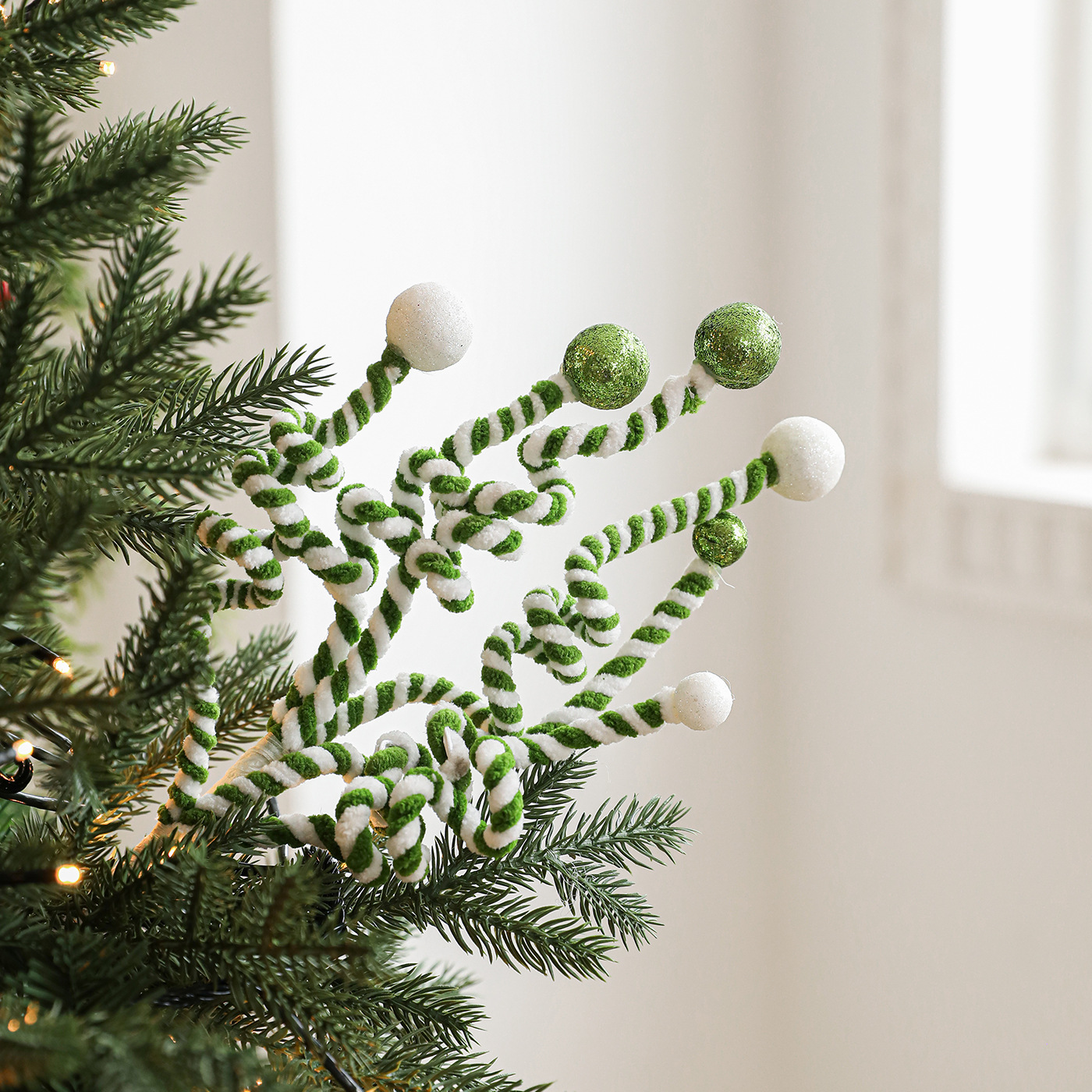 Nuevos dulces de espuma peluche torsión varilla de fijación decoración de Navidad decoración de árbol de Navidad arreglos de flores festivas
