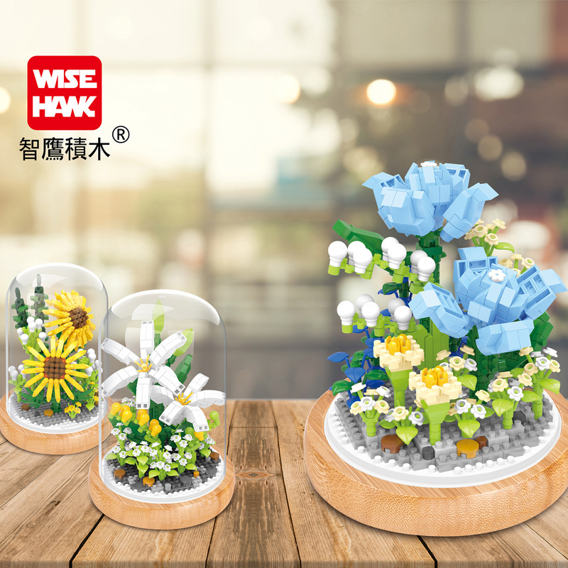 Bloque de construcción flor regalo de vacaciones Día del maestro Día de la madre asamblea al por mayor Día de la mujer recomendar bloque de construcción juguete regalo de niña