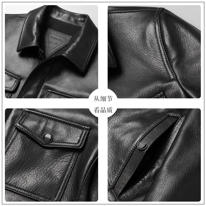 Elite short fashionable jacket, genuine leather