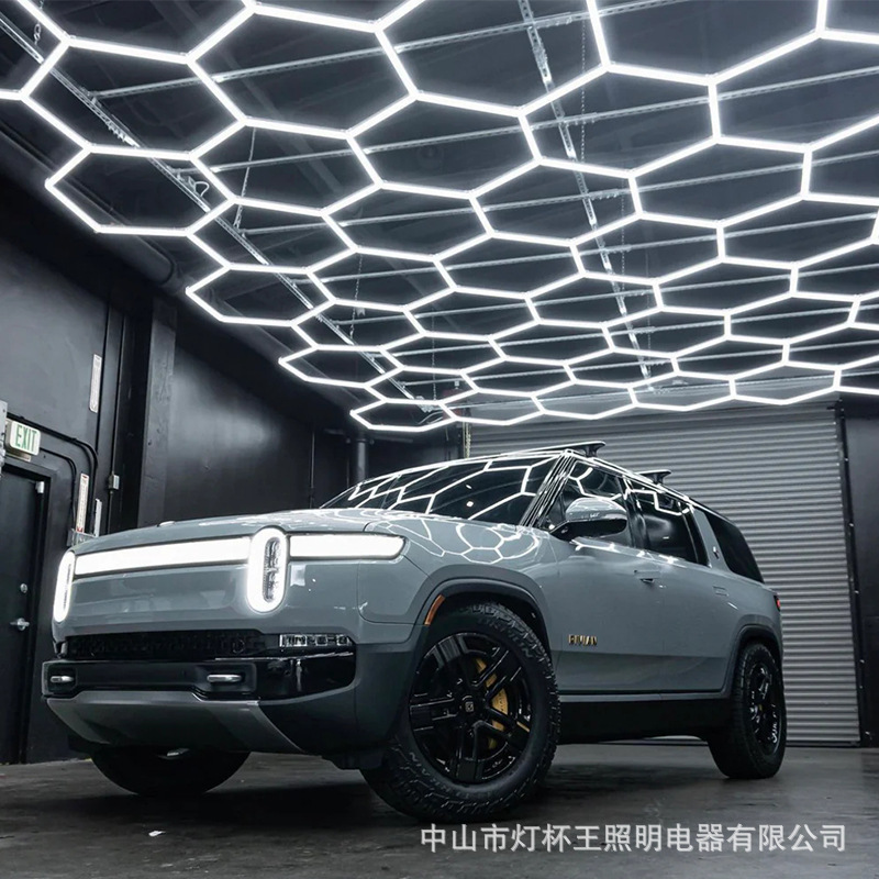 Copa de lámparas hexagonal de oficina LED lámpara sin sombra de alta luz de ahorro de energía tienda de garaje barbería lámpara de vela comercial