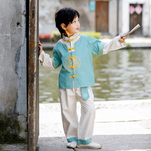 儿童汉服春秋装女童拜年服唐装过年衣服男宝宝周岁礼服中国风套装