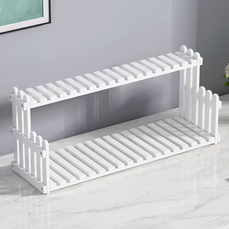 Desktop Flower Stand, Multi-Layer Mini Office Windowsill Succulent Plant Stand, Solid Wood Storage Rack, Bay Window Decoration