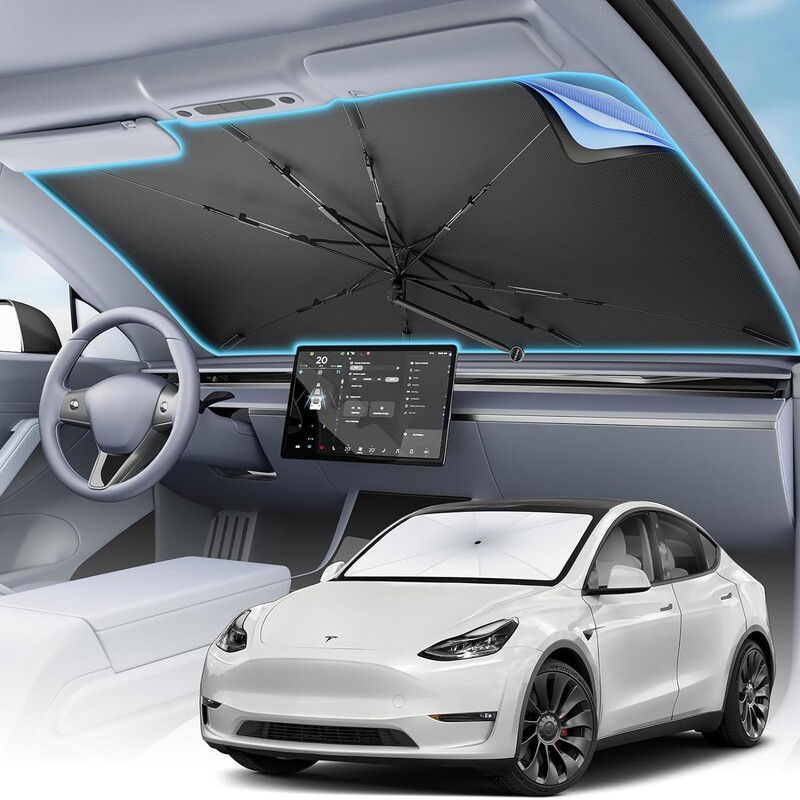 Foldable Car Windshield Sunshade 360-Degree Rotating Front Window Umbrella Retractable Folding Car Sunshade