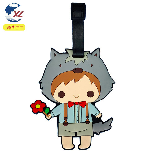 Creative travel boarding pass luggage tag hanging PVC soft rubber luggage tag cute cartoon tag pendant