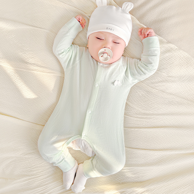 Mono de bebé para primavera y otoño, recién nacido, de algodón puro, con abertura en la entrepierna, ropa de otoño unisex, mono fino para bebé, ropa de bebé.