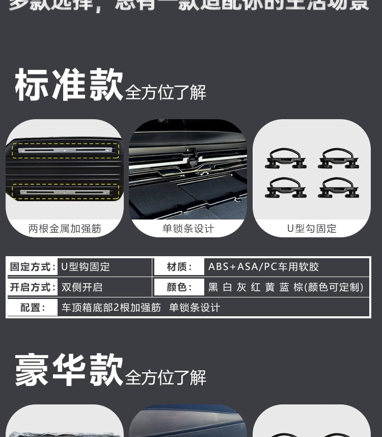 Suitable for universal roof luggage boxes for SUVs, Boyue, T-Roc, Tiguan, Aion Y, car travel luggage racks, off-road fixed luggage racks