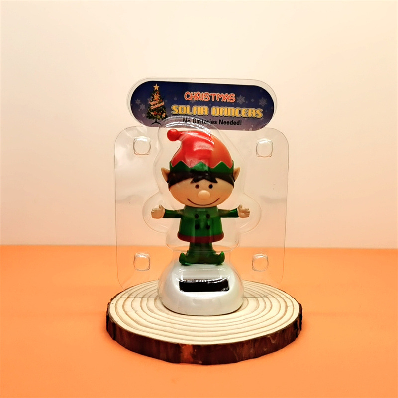 Cross-border Christmas solar energy automatic swing doll car interior shake head decorations creative car car ornaments