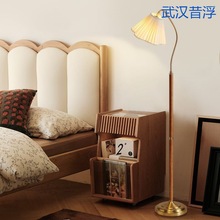 中古实木落地灯日式复古客厅沙发旁边法式轻奢高级感卧室立式台灯