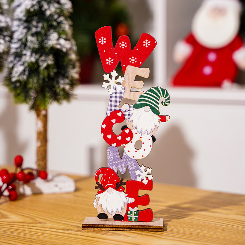 Wood Material Christmas Rudolf Wood Party Ornaments