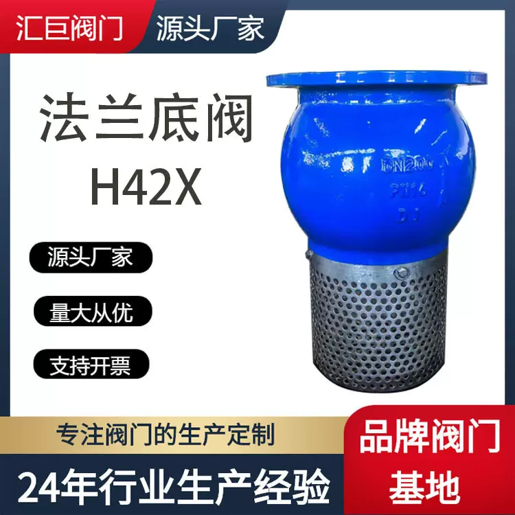 法兰底阀 H42X 球墨铸铁 弹簧逆止阀 美标 英标 德标水泵吸水底阀