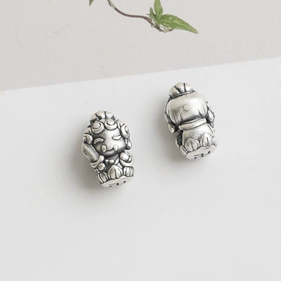 patron saint beads DIY handmade | Zərgərlik ara hissələri - fudo-myoyo-chicken-pure-silver-999piece