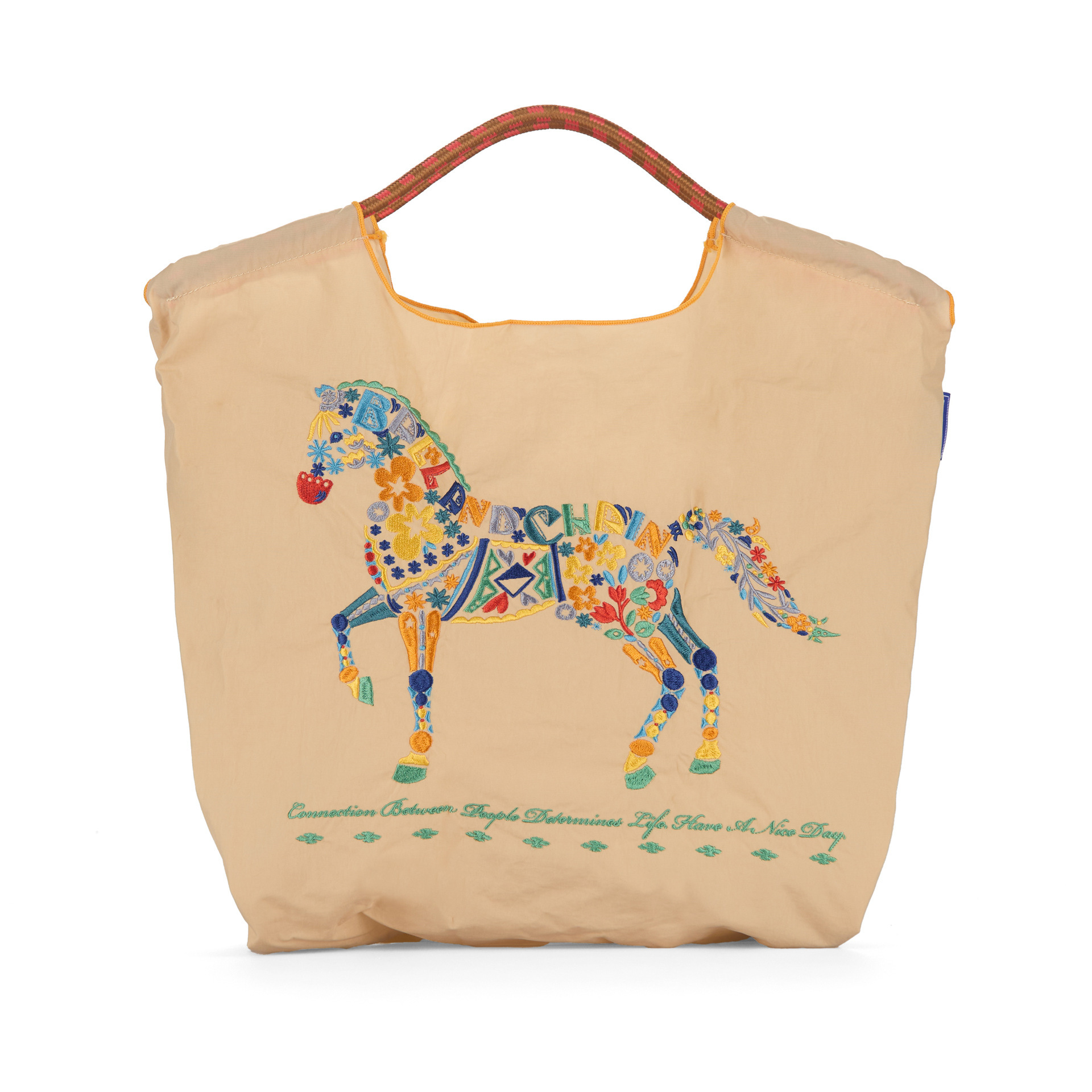 厳選ネット赤同項日系ボールチェーン刺繍レジ袋女性ファッション小衆大容量シングルバッグ潮