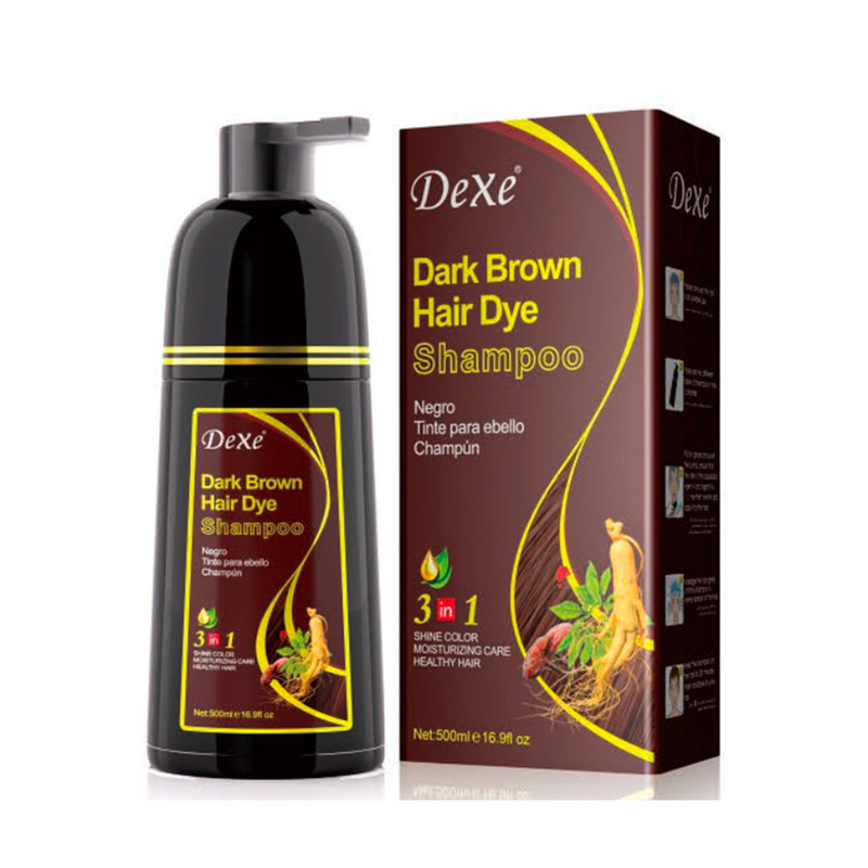 跨境一支黑Balck Hair Dye Shampoo植物染发剂膏梳洗发水染发变黑|undefined