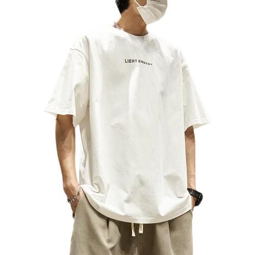 Spring and summer lazy style boys fashion fashion brand youth popular round collar T-shirt all-matching fashion niche casual short sleeves