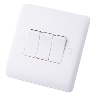 3 Gang 1 Way 10A Switch British Standard British Standard British Electric Lighting 2-Open Wall Switch