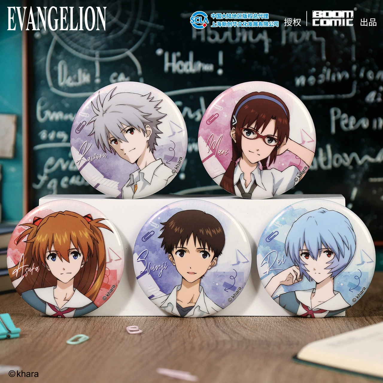 Оригинальный EVA значок Neon Genesis Evangelion серия SchoolMemory, Асука