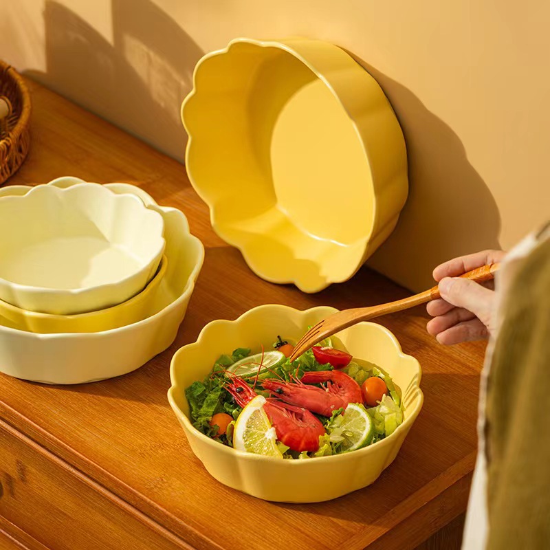 Tazón de ensalada de postre tazón de porcelana hogar tazón de fruta solo tazón de huevo al vapor tazón de yogur tazón para hornear tazón de freidora de aire tazón de avena