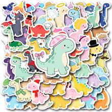 56张小清新帽子恐龙涂鸦贴纸速卖通可爱卡通行李箱笔记本水杯贴画