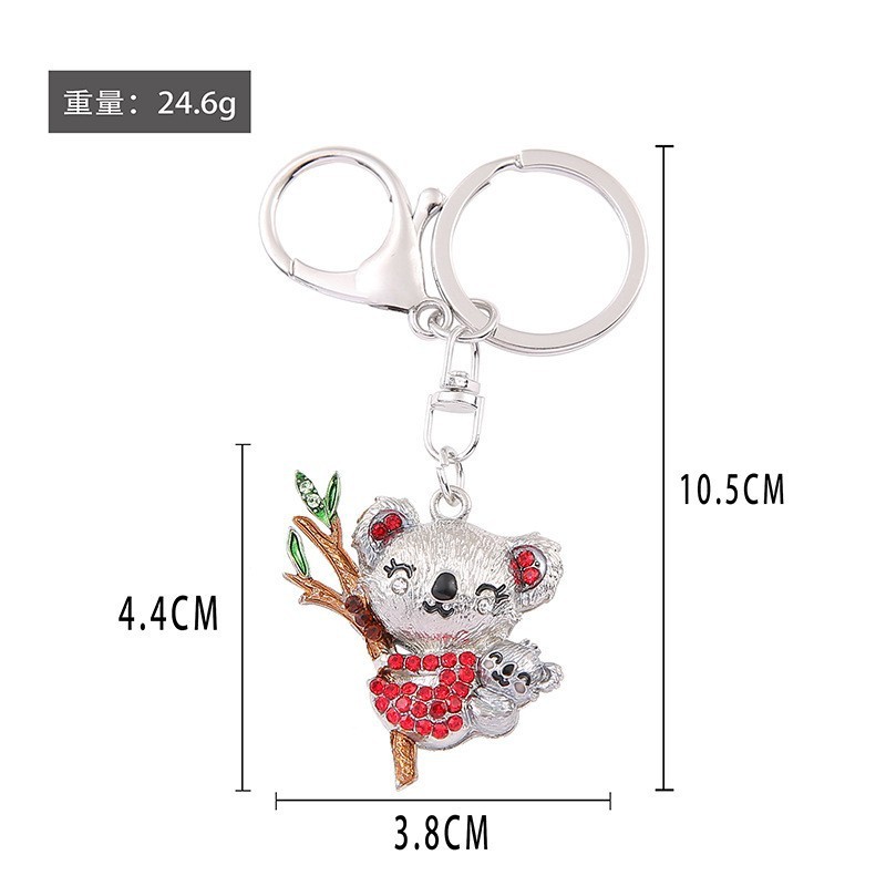 母と子コアラの枝漫画キーホルダー小さなペンダント小さな装身具アクセサリー義烏小商品卸売キーチェーンリング|undefined
