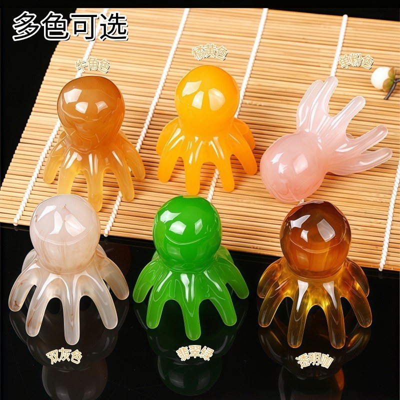 Octopus Scalp Massage Comb Meridian Head Massager Wide Teeth Gua Sha Comb Portable Resin quality and texture