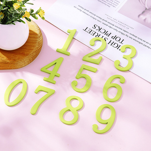 [Metal solid digital house number with magnet] Home number plate single number hotel villa signage