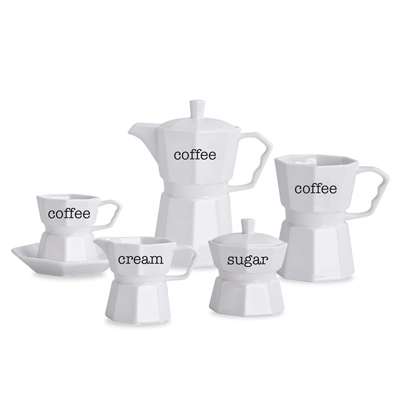 Traje de taza de café de cerámica de estilo europeo Luz de lujo de alto aspecto hogar tarde juego de té taza platillo tetera olla de leche Aparato de café