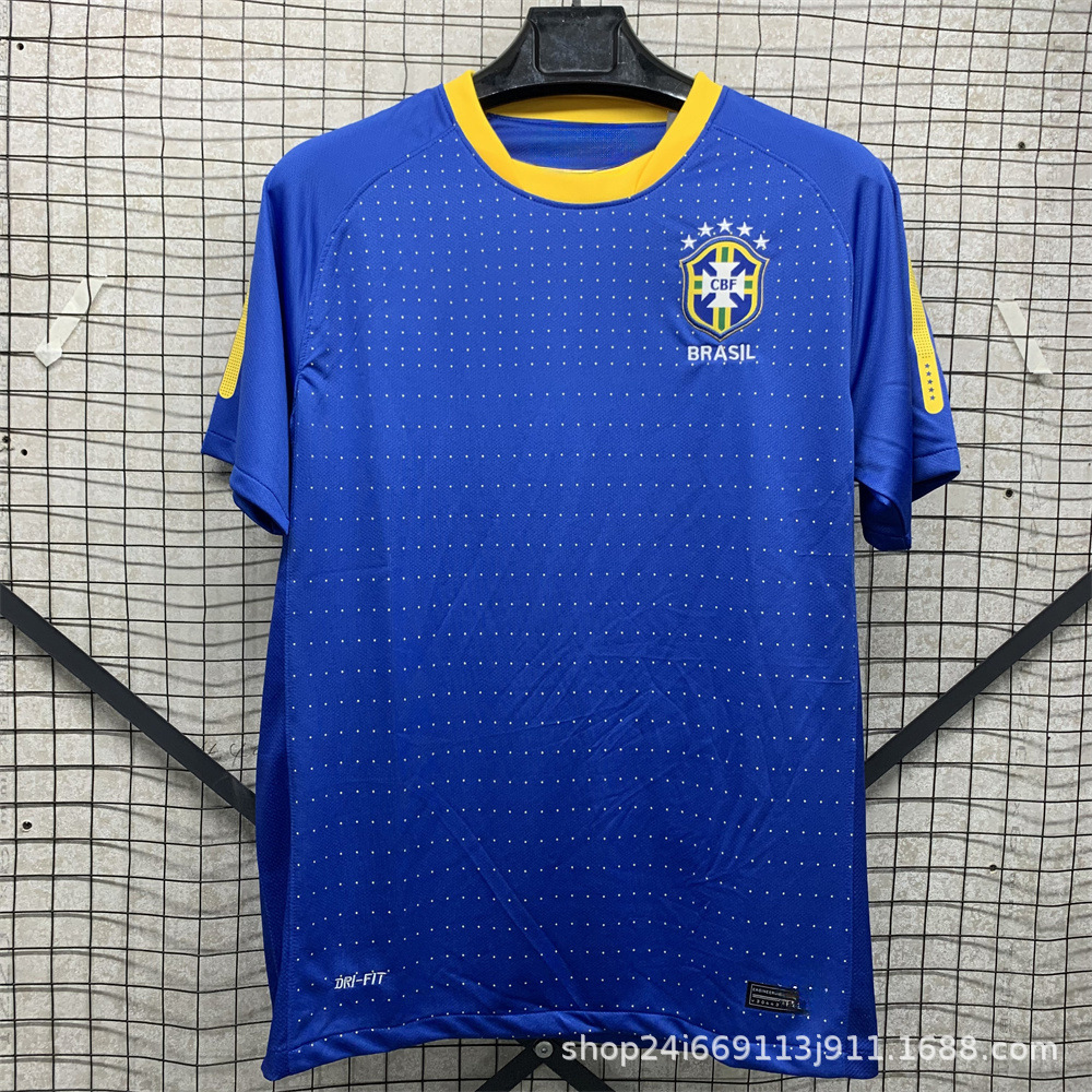 Camiseta de fútbol tailandesa retro Selección nacional Brasil Francia Argentina Portugal Camiseta de manga corta al por mayor Número de impresión