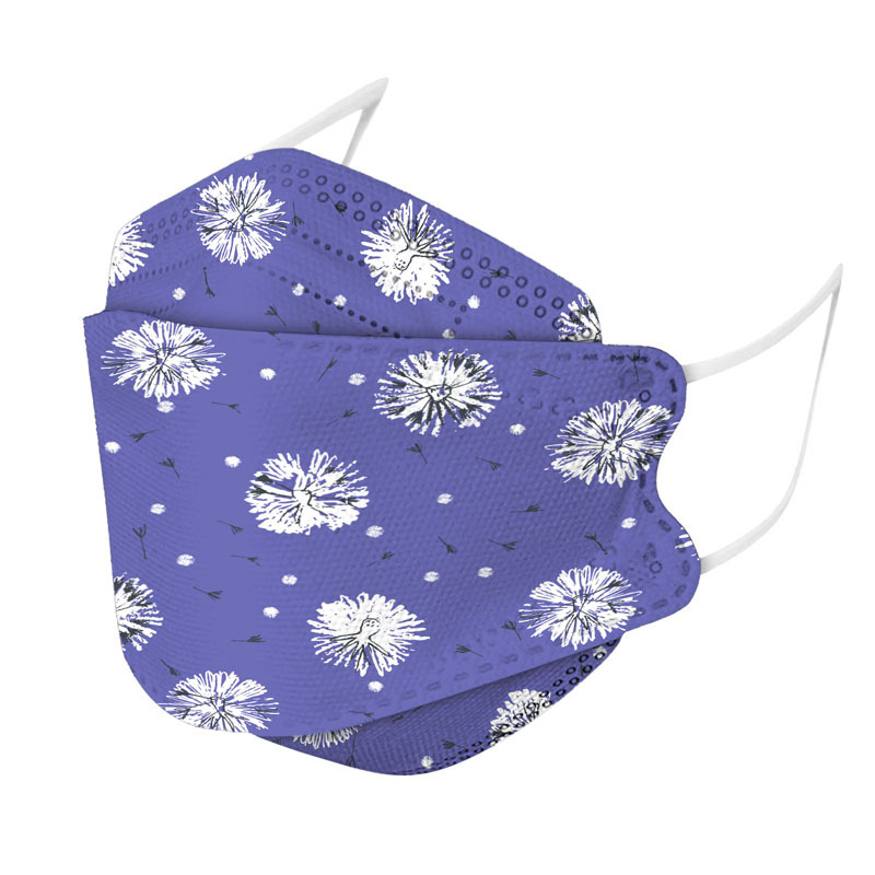 94 máscara protectora desechable de cuatro capas impresión en color máscara de boca de pescado de moda 3D máscara facial