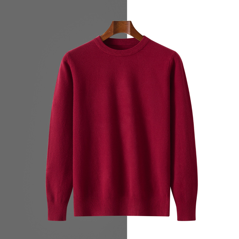 Autumn and Winter New Men's Round Neck Knitwear Thick Andy Velvet Knitwear Pullover Long-Sleeved Casual Business Bottoming Shirt Large Size