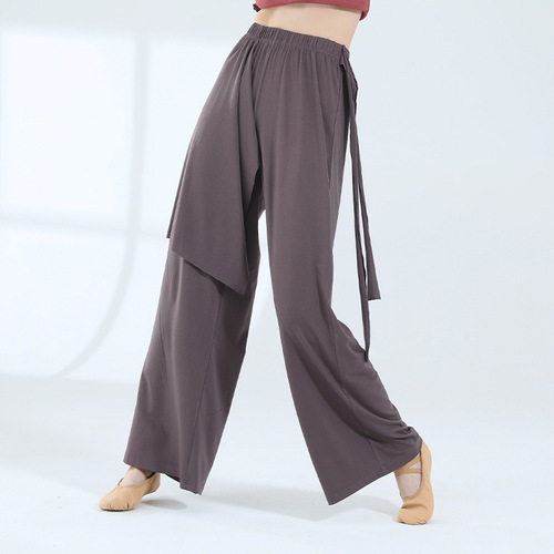 Modern dance practice yoga pants women's loose straight pants classical ribbon dance jazz art test street wear pants