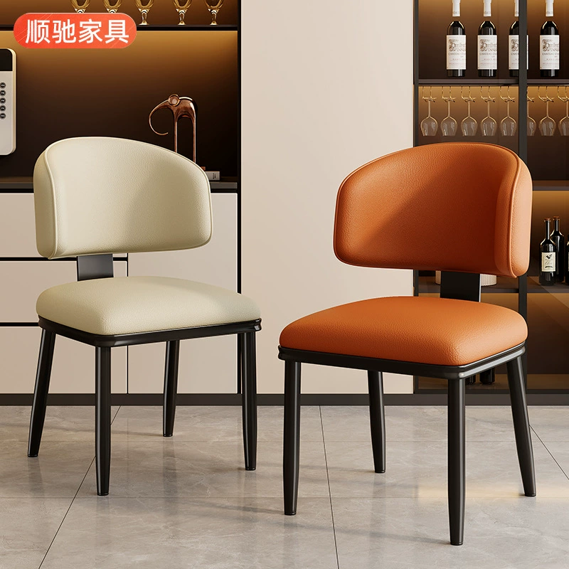 Итальянский минималистский T-образный спинка мягкая сумка обеденный стул