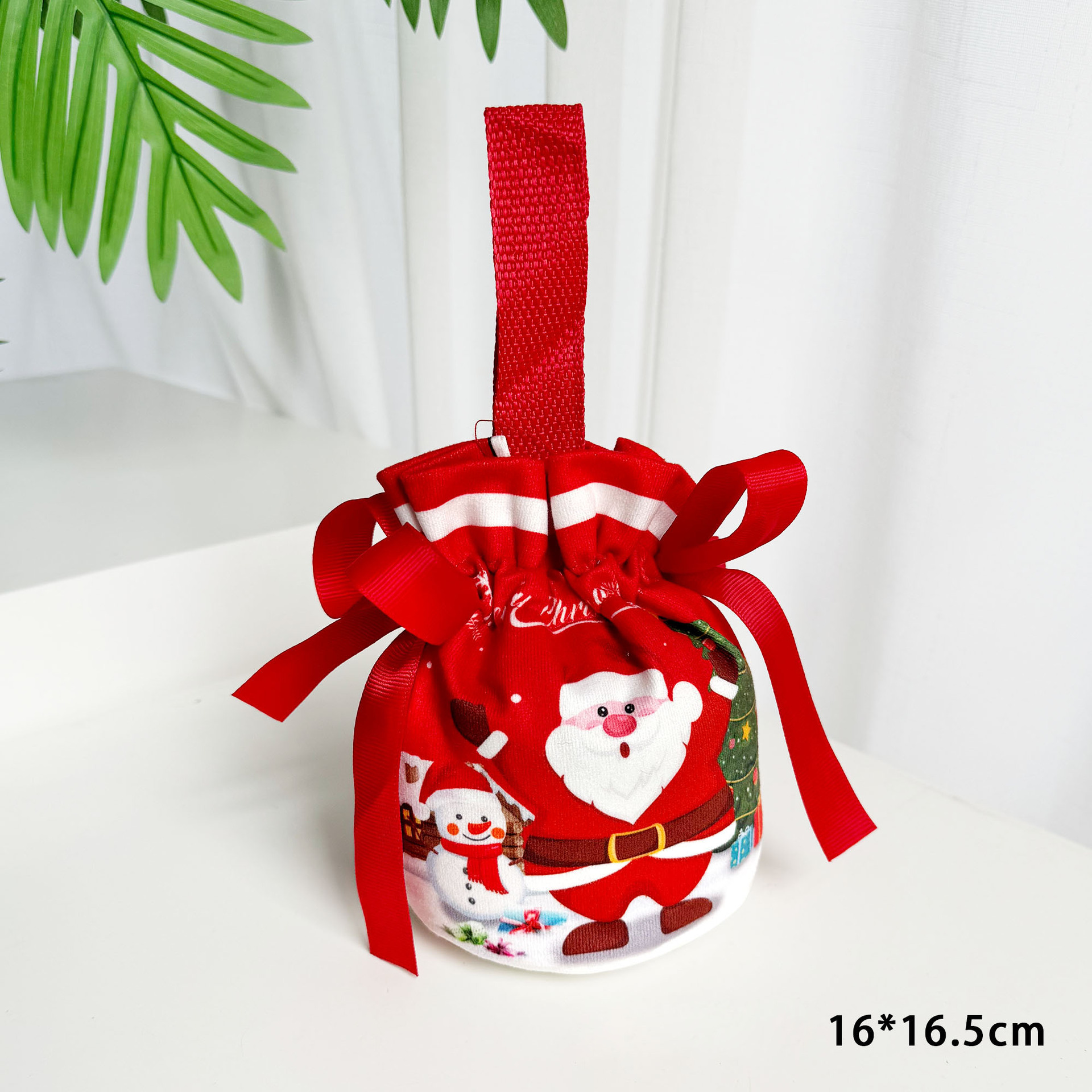 Bolsas de lona de Navidad bolsas de paquete de bolsas de regalo de boca apretada muñeco de nieve nochebuena 2024 regalo de mano image 3