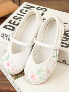 Maple Color Maple Color New Embroidered Shoes Girls Students Dance Shoes Old Beijing Children Cloth Shoes Ancient Princess Shoes