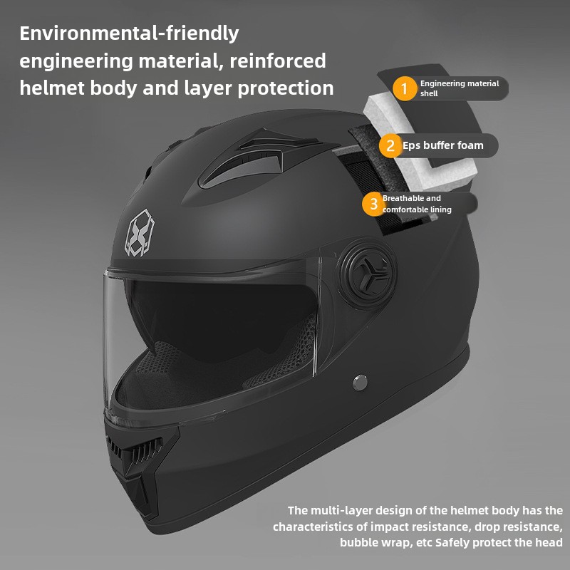 Electric Car Helmet Men's Four Seasons Motorcycle Full Helmet Motorcycle Women's Winter Warm Riding Double Mirror Helmet_voghion.com