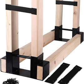 跨境专用简约柴火架户外木材存储架重型木头收纳架室内壁炉木柴架