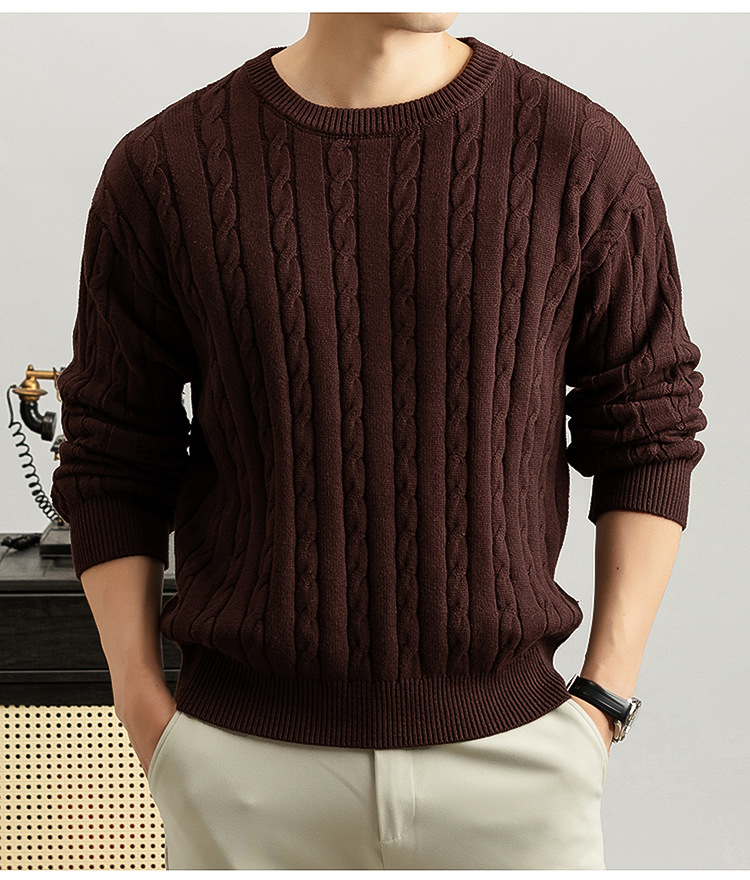 Cable Knit Crew-Neck Sweater