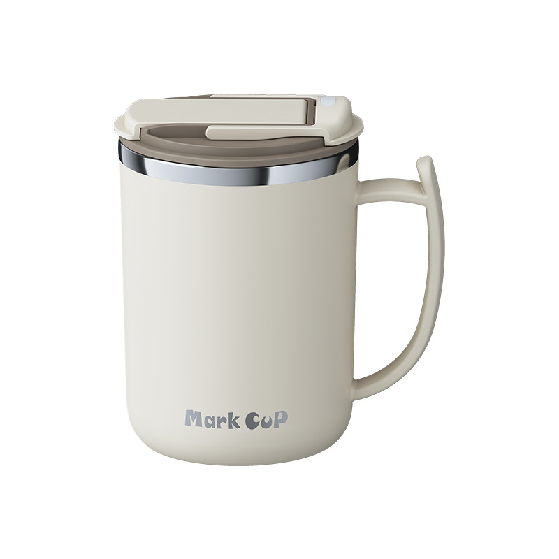 Direct Supply from Yue Emperor 304 Stainless Steel Double-layer Insulated Anti-scald Coffee Cup Household Tea Leaks Cup