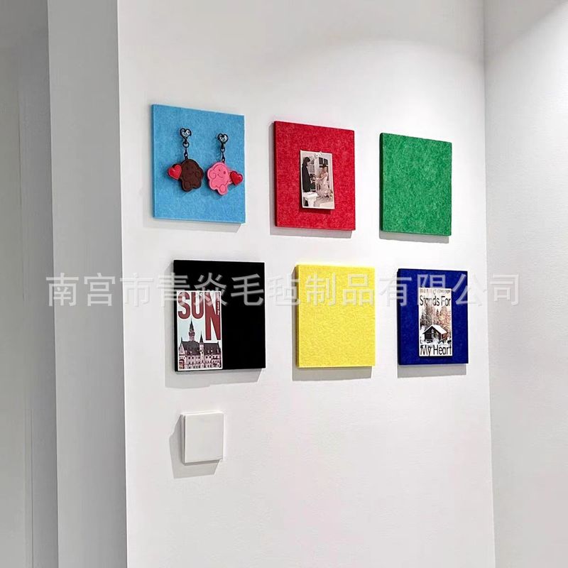 ins风多巴胺彩色毛毡板墙贴免打孔创意照片墙背景装饰diy展示墙|undefined