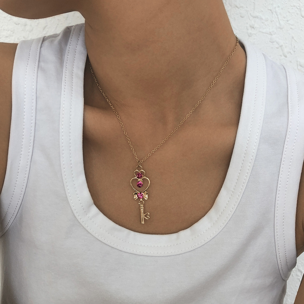 fashion magic wand moon diamond necklace wholesale Nihaojewelry