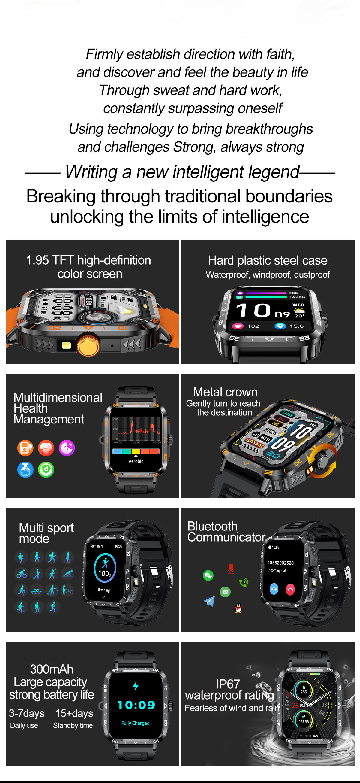 Smartwatch outdoor con chiamata bluetooth e cardiofrequenzimetro_voghion.com