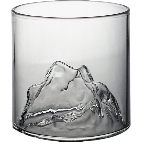 Transparent glass breakfast milk cup whiskey cup household high borosilicate glass retro mountain view cup tea cup water cup
