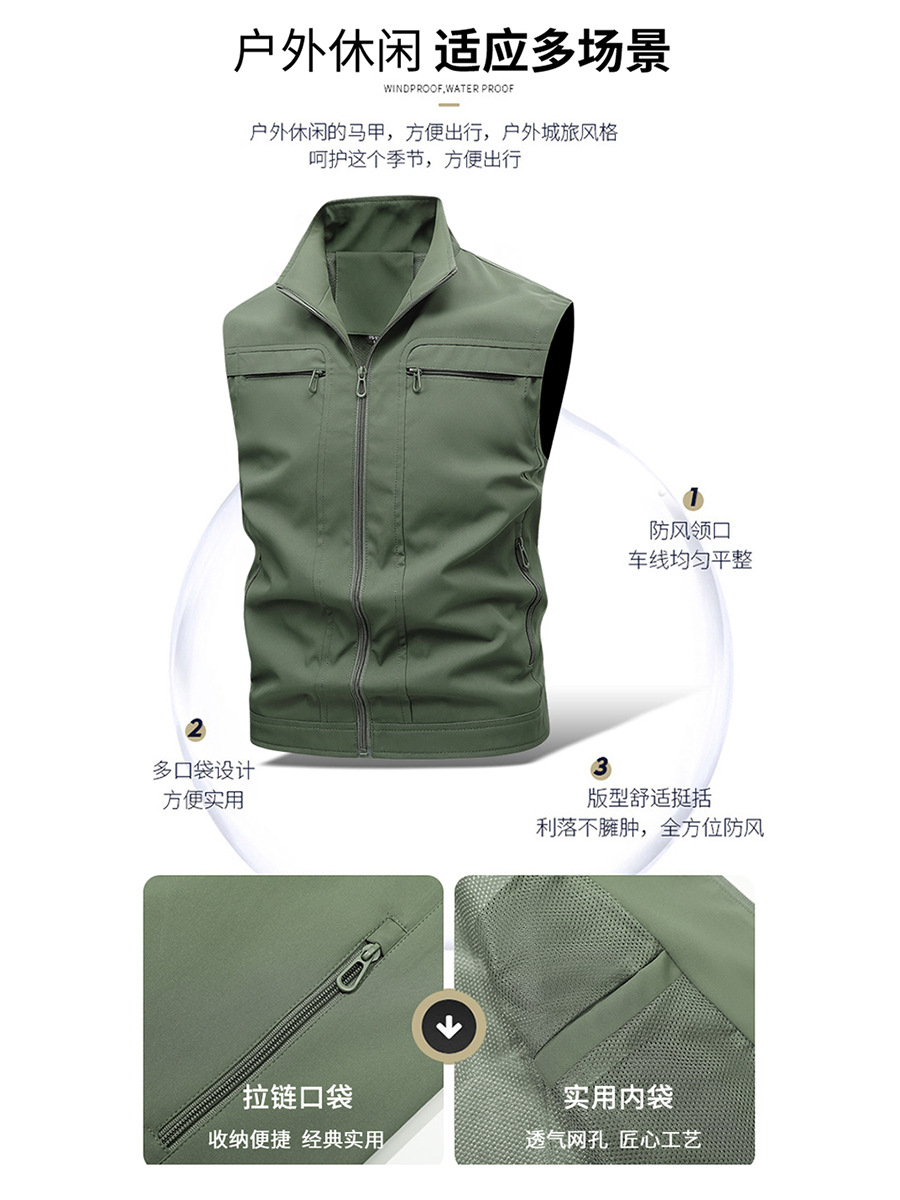 Verano montaña pesca al aire libre fotografía herramientas chaleco chaleco fino a prueba de viento chaleco de comercio exterior hombres multibolsillo personalizado