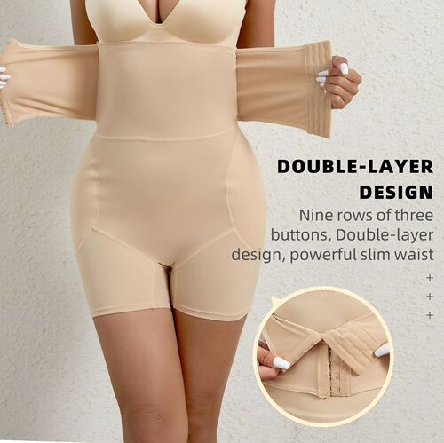 Sculpting high belt, buttoned waistband, tummy control pants, fixed sponge pad, fake butt lifting pants, buttocks and crotch enhancement pants, body shaping pants