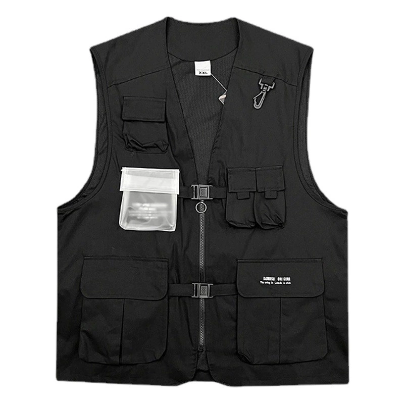 Весенне-осенний модный бренд в японском стиле, функциональная тактическая рабочая одежда, тонкий жилет с несколькими карманами, жилет с логотипом интернет-знаменитостей, куртка