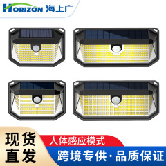 クロスボーダーソーラーウォールランプ 416LED 自動的に暗くなる屋外ガーデンランプ三面発光人体誘導ウォールランプ