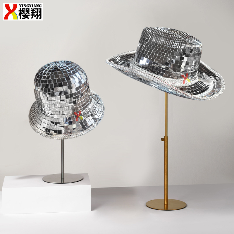Sombrero de Espejo Disco, Sombrero de Pescador Láser, Estilo Nuevo Transfronterizo, Sombrero de Vaquero Reflectante para Fiesta de Baile, Moderno, Brillante y Genial