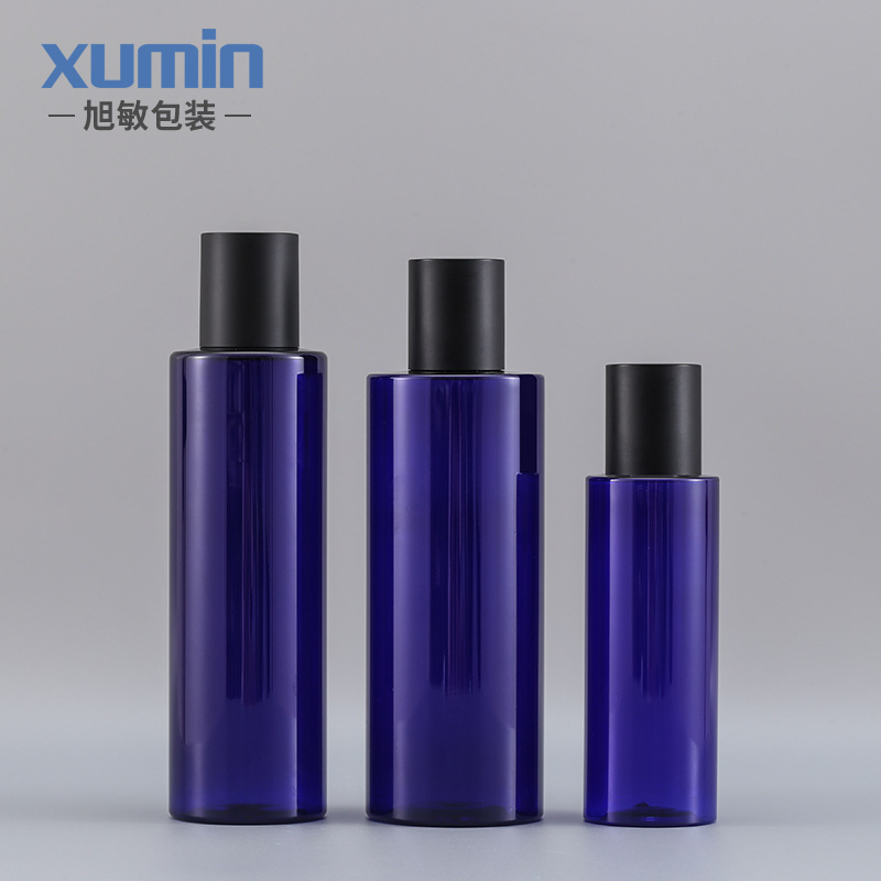 Botella de cosméticos PET de hombro plano personalizada Xumin 100ml botella de agua de toner 200 - 250ml de gel puro